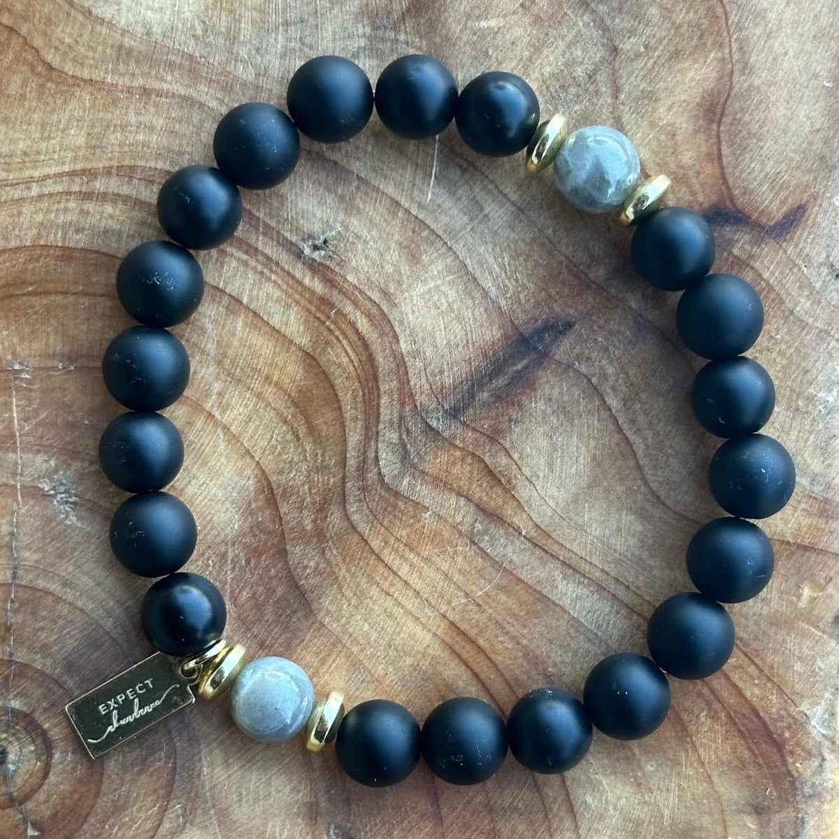 Matte Onyx Mala Bracelet