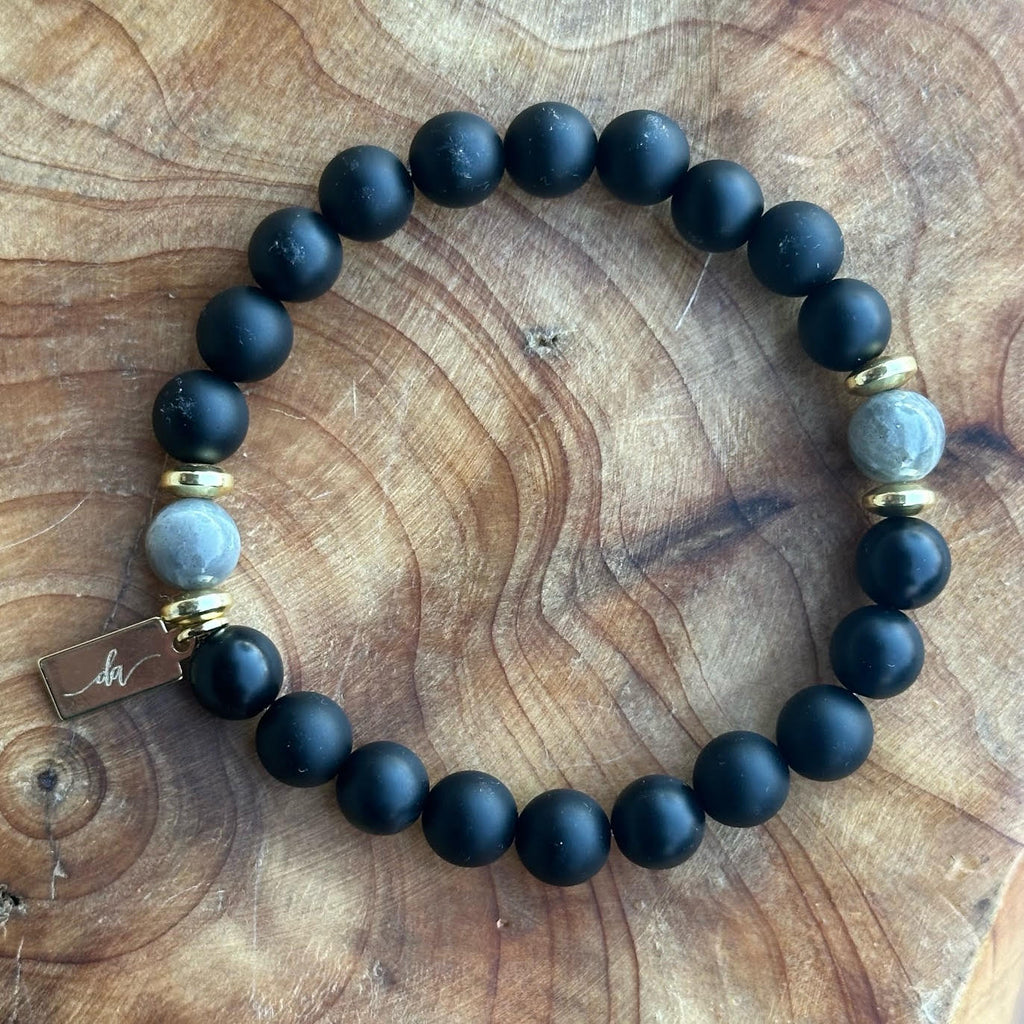 Matte Onyx Mala Bracelet