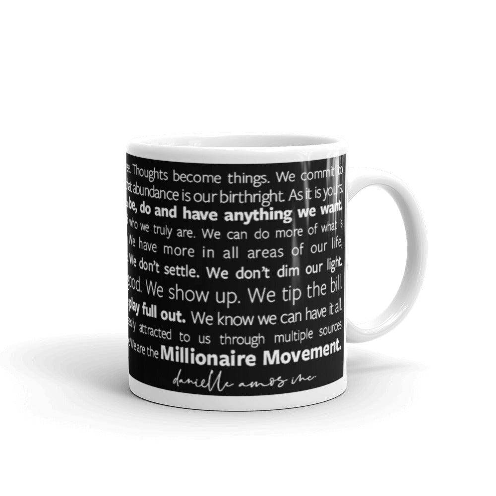 Millionaire Manifesto Mug - White on Black