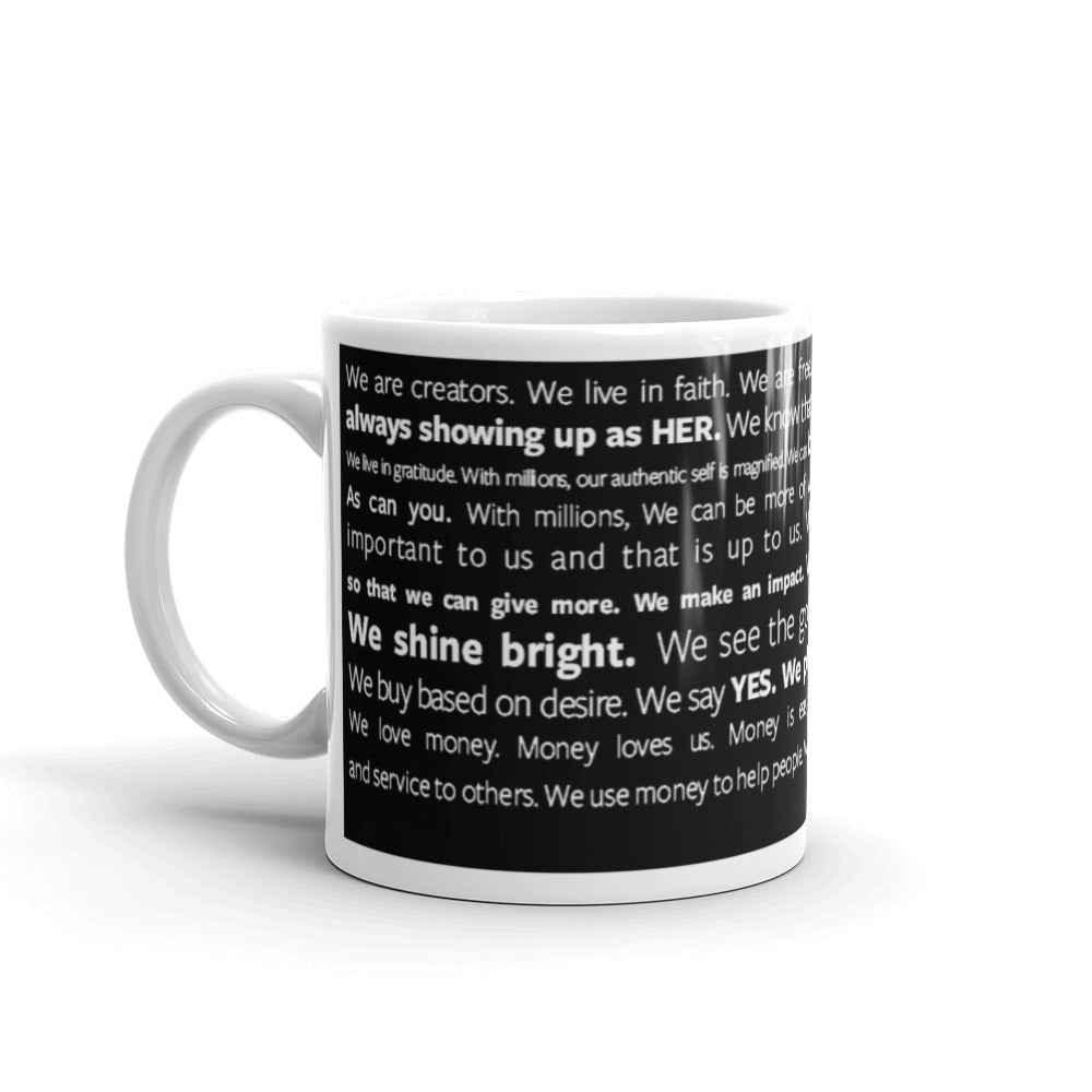 Millionaire Manifesto Mug - White on Black