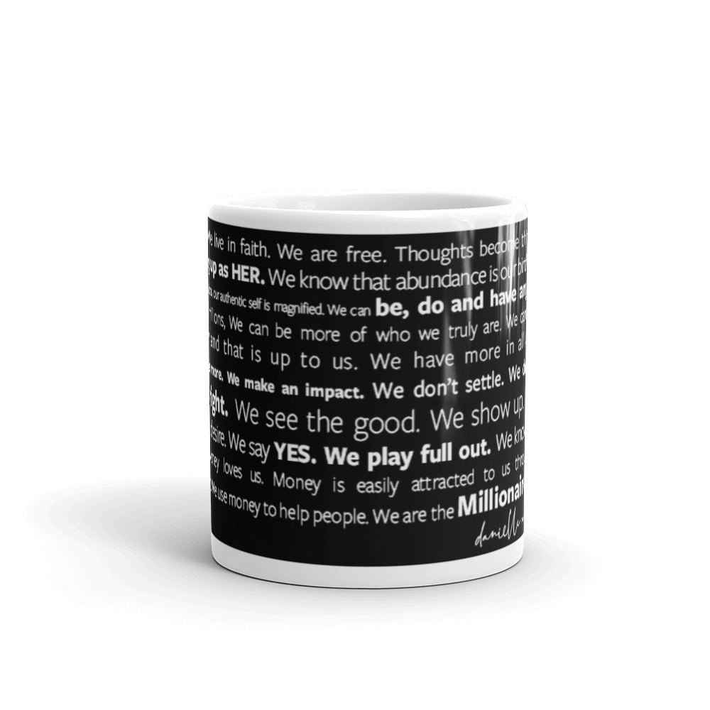 Millionaire Manifesto Mug - White on Black