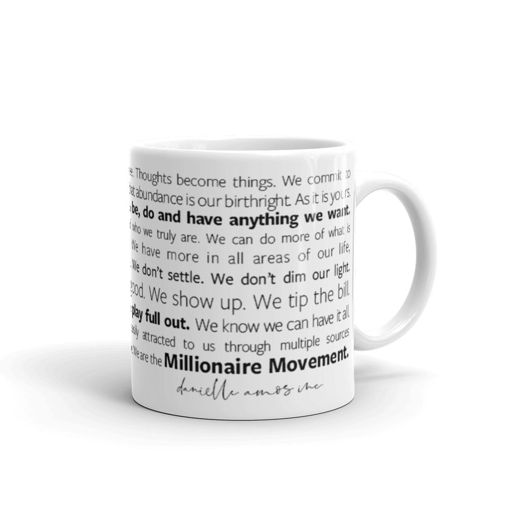 Millionaire Manifesto Mug - Black on White