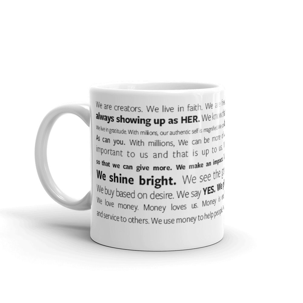 Millionaire Manifesto Mug - Black on White