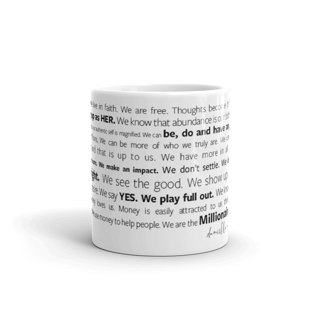 Millionaire Manifesto Mug - Black on White