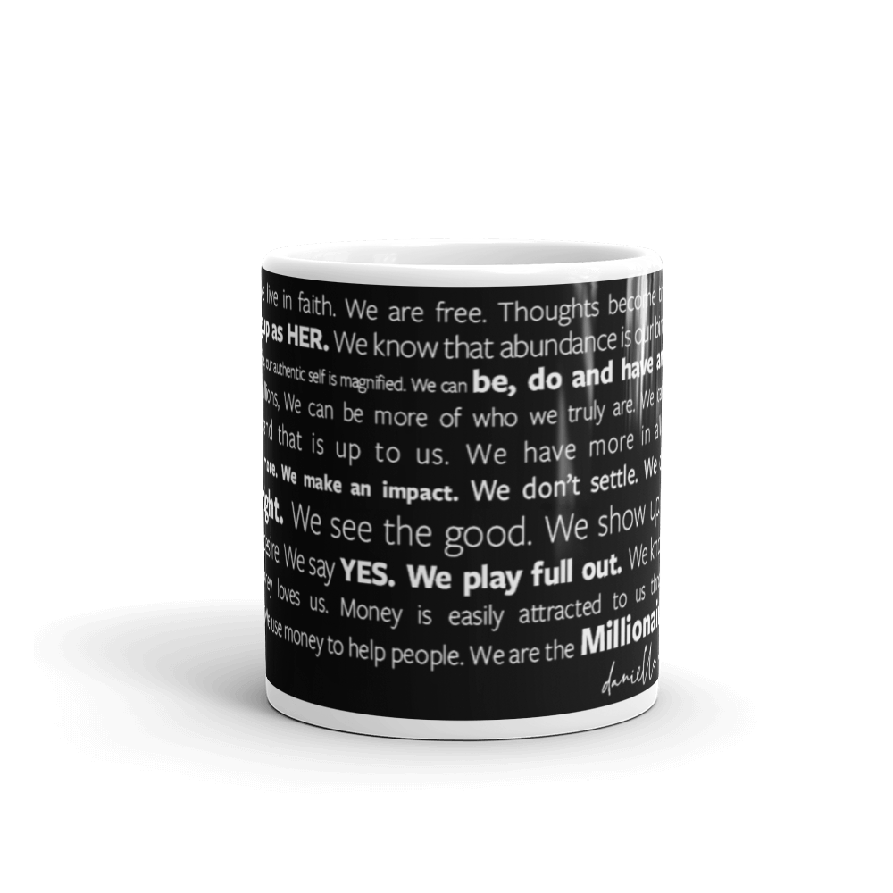 Millionaire Manifesto Mug - White on Black