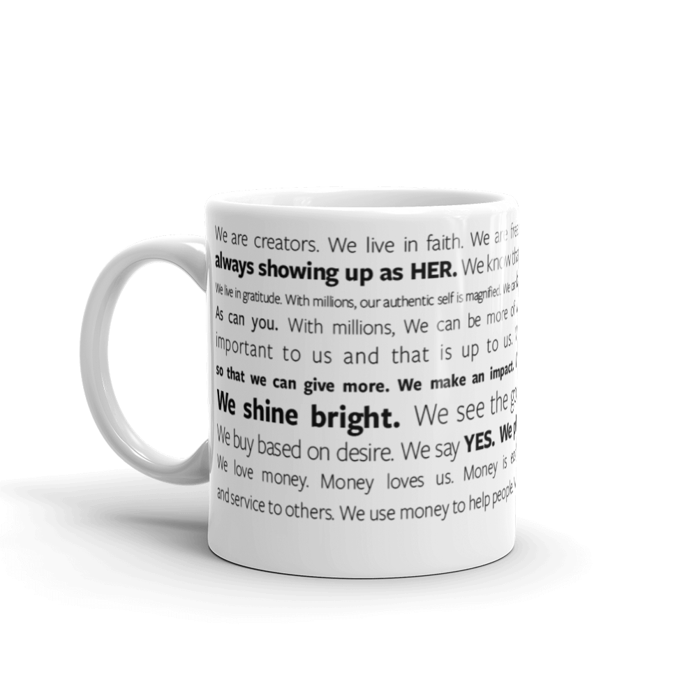 Millionaire Manifesto Mug - Black on White