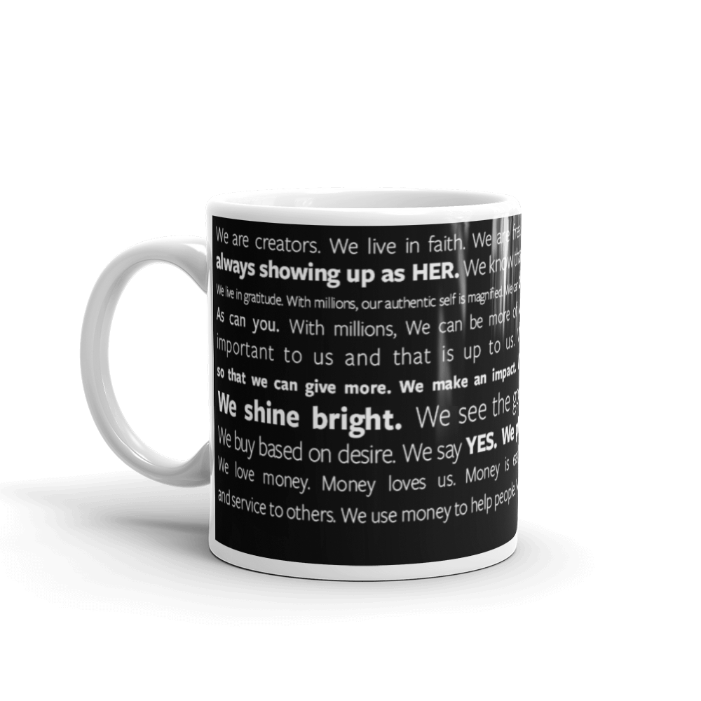 Millionaire Manifesto Mug - White on Black