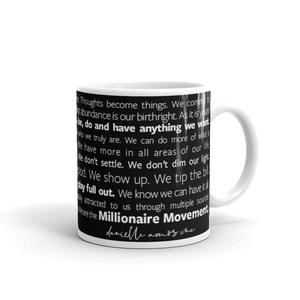 Millionaire Manifesto Mug - White on Black